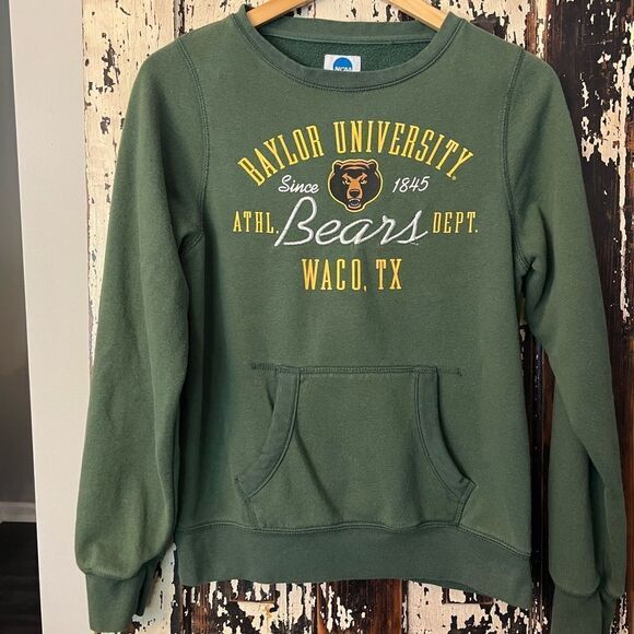 Retro Baylor University Bears Waco TX crewneck kangaroo pocket sweatshirt. M - Picture 1 of 7